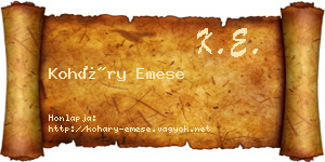 Koháry Emese névjegykártya